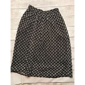 ZARA Women's Black White Open Knit Midi Skirt S